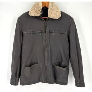 Vintage Echtes Leder Leather Aviator Bomber Jacket Size Small 80’s B-15 Brown